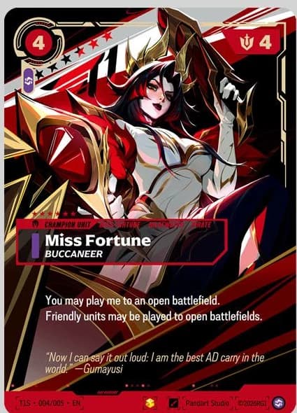Gumayusi의 미스 포츈 — Miss Fortune, Buccaneer (T1S-004/005)